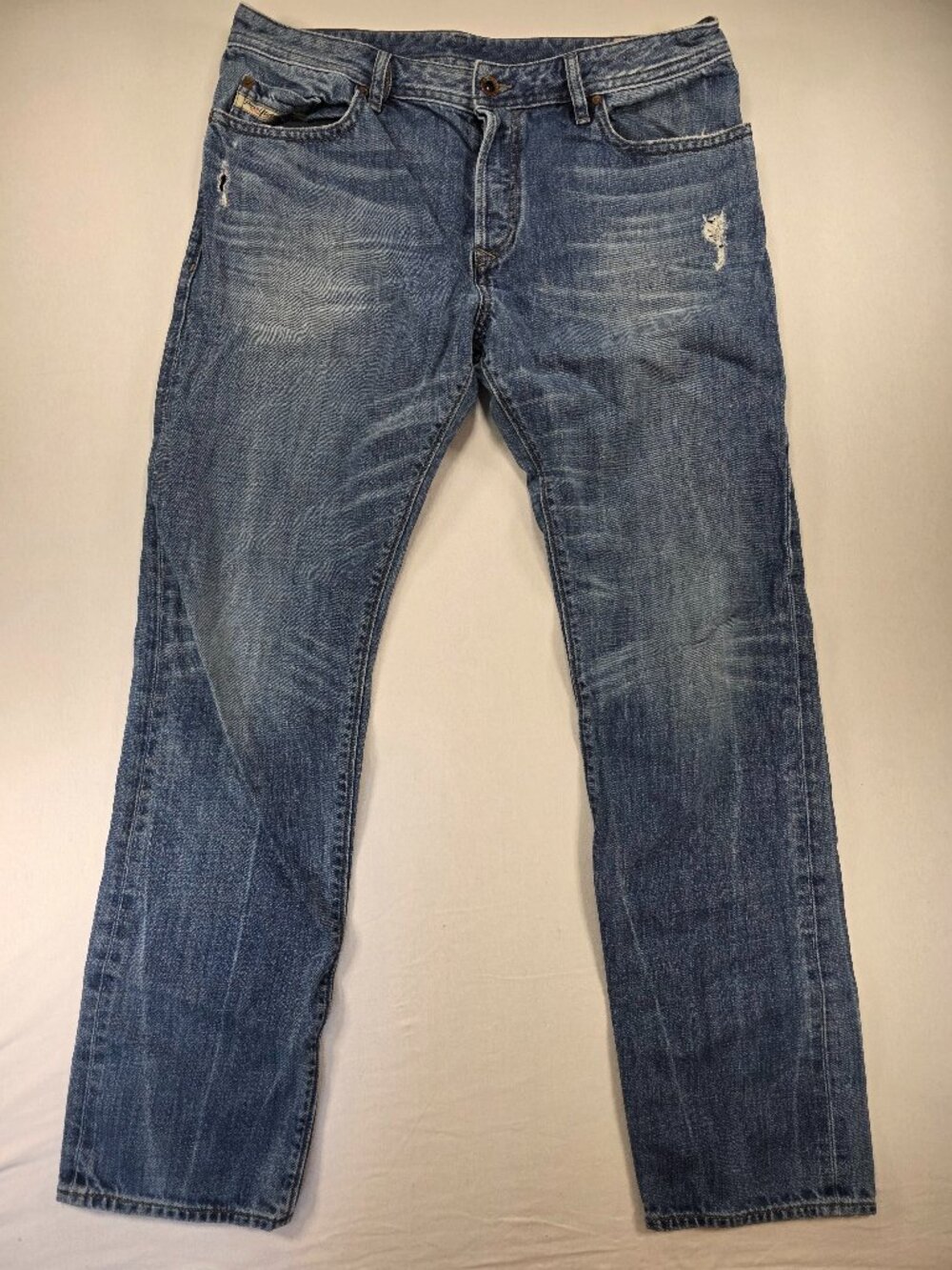 Diesel Industry Buster Straight Leg Jean Men's 34x32 Dark Wash Grunge Y2K